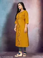 Floral Embroidered Cotton Kurti for Women 