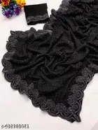 Georgette Saree for Women, Black 