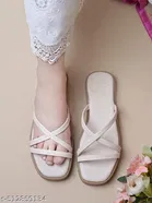 Shoetopia Solid White Flat Sandals 