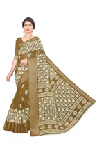 Cotton Flower Printed Saree for Women 