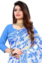 कनूड़ा प्रिंट्स फैंसी विमेंस कॉटन जमदानी वर्क जैकार्ड फैंसी प्रिंटेड साड़ी 