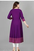Anarkali Rayon Solid Kurti for Women 