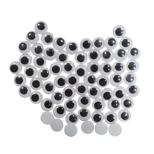 Doll Making Moving Eyes (White & Black, Pack of 200)