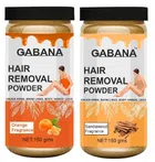 Gabana Orange with Sandalwood Fragrance Instant Painless Hair Removal Powder (150 g, Pack of 2)