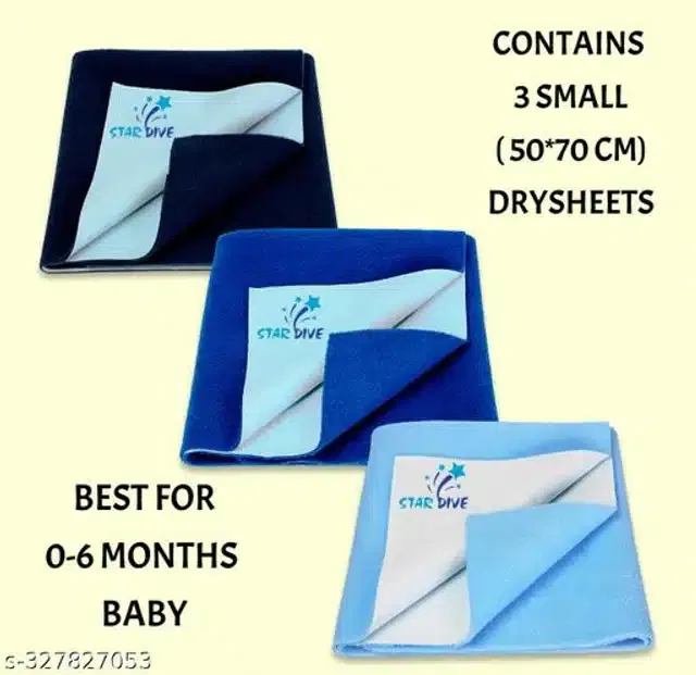 Cotton Mattress Protection Sheet (Multicolor, 28x20 inches) (Pack of 3)