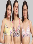 Cotton Blend Printed Padded Bra for Women 