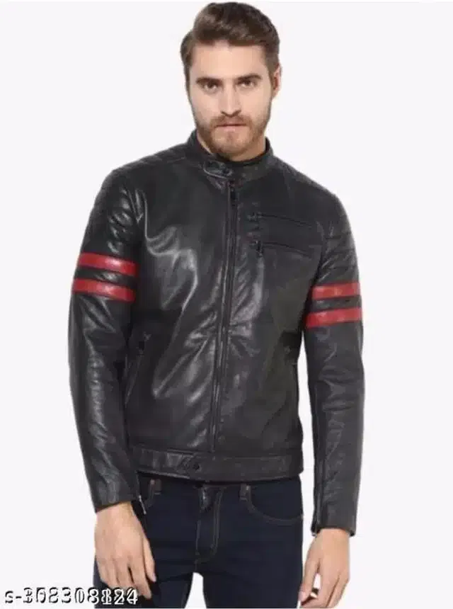 Synthetic Jacket for Men (Black, XL)