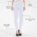 Stretchable Cotton Blend Churidars for Women ,White 