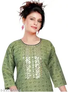 Cotton Blend Printed Kurti for Women 