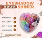12 Colors Heart Shape Eyeshadow Shiner Palette, Multicolor