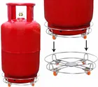 Stainless Steel LPG Gas Cylinder Trolley With Heavy Duty Plastic Wheels 