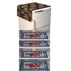 PVC Printed Refrigerator Top Cover with Mats (Multicolor, Set of 5)