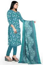 Cotton Floral Print Unstitched Suits Fabric for Women 