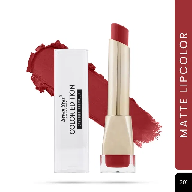 Seven Seas Lipstick for Women, Red Shade (3.5g)