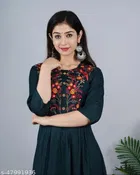 Rayon Embroidred Anarkali Kurti for Women 
