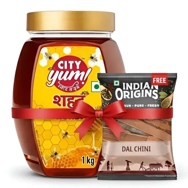 सिटी यम हनी 1 kg + इंडियन ओरिजिन्स दाल चीनी 25 g