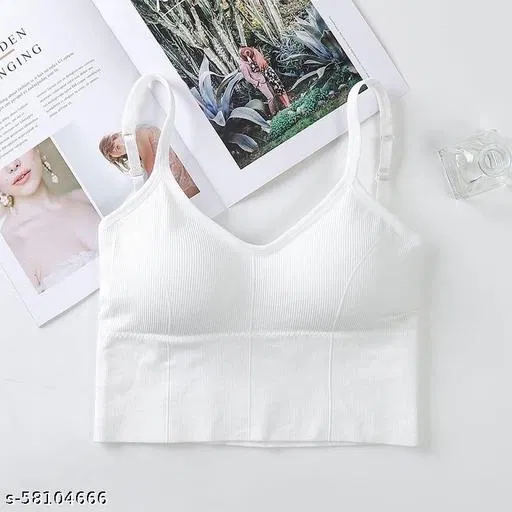 Cotton Bra for Women, White (Free Size)