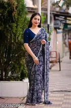 Georgette Printed Saree for Women 