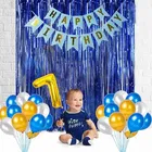 7th Happy Birthday Balloon Decoration Kit, Blue, Set of 1