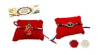 Radha Krishna Evil Eye Metal Rakhi 