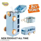 Plastic Bus Shape Sipper Bottle for Kids, Multicolor 