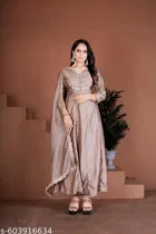 Vichitra Silk Kurta Set for Women 