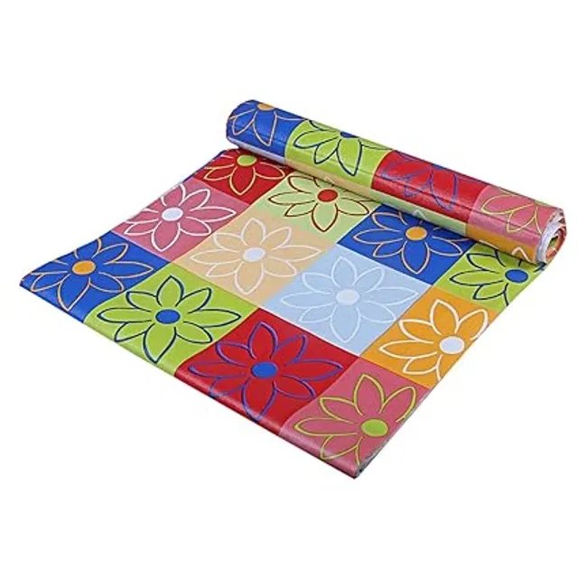 Laminated Non Woven Multipurpose Kitchen Cabinet Drawer Shelf Mat (Multicolor, 45x500 cm)