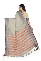 शारदा क्रिएशन कॉटन एम्बेलिशड साड़ी विद ब्लाउज 