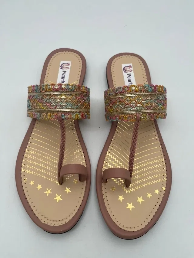 Flats for Women (Gold, 5)