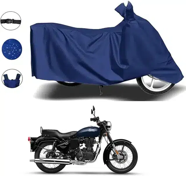 Waterproof & UV Protection Polyester Full Body Cover for Royal Enfield Bullet Continental GT 650 (Blue)
