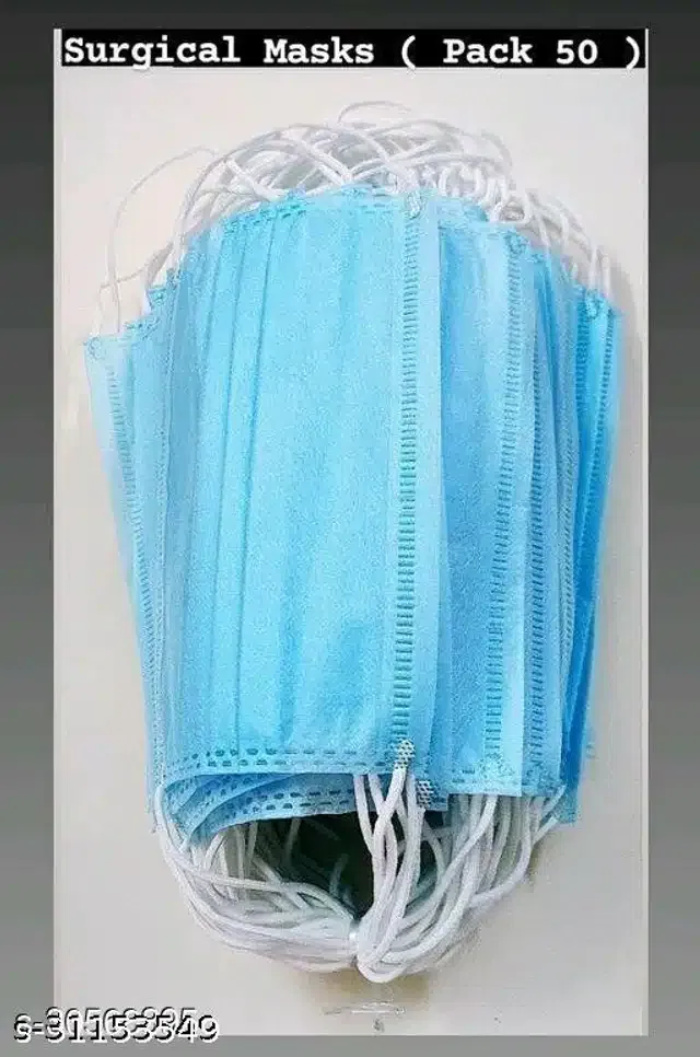 Non-Woven PPE Masks (Blue, Pack of 50)