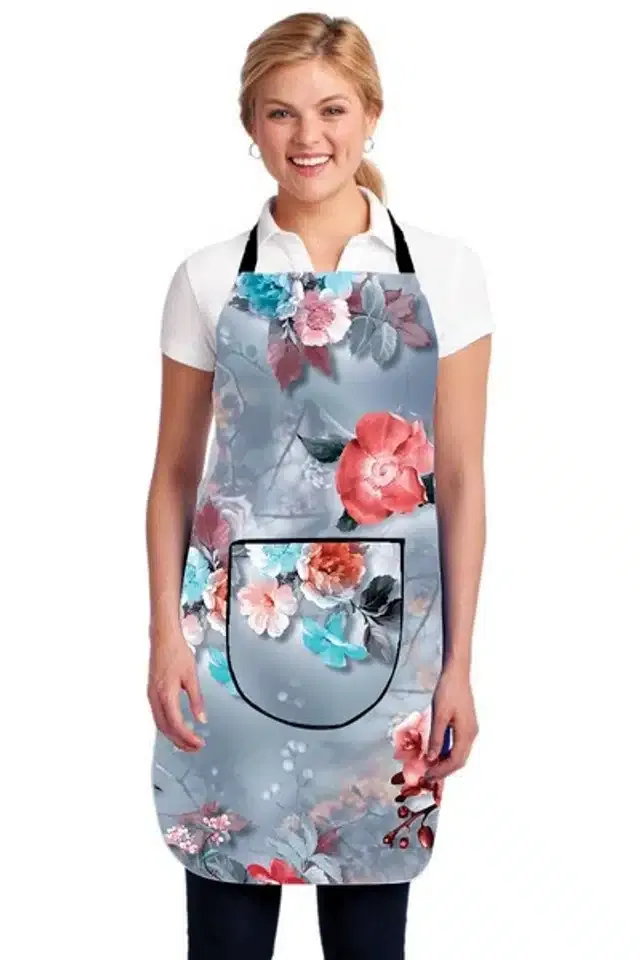 PVC Printed Kitchen Apron (Multicolor)