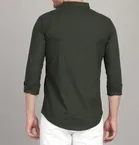 Cotton Blend Solid Shirt for Men, Olive 