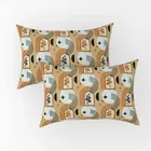 YS COTTON FEEL DOUBLE BEDSHEET ABSTRACT FLORAL 88x88INCH BROWN