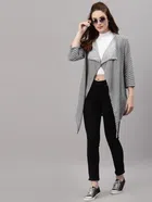 Cotton Blend Solid Shrug for Women (Grey, Free Size)