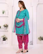 Crepe Floral Punjabi Suits for Women 