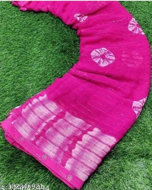 Silk Printed Saree for Women, Pink (6.3 M)