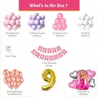 Barbie Theme 9th Birthday Balloon Decoration Kit For Kids, Multicolor, Pack Of 78