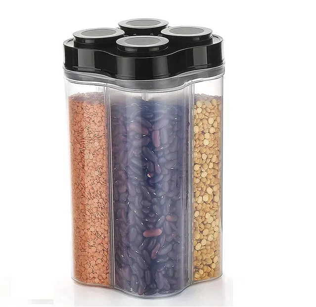 4 Section Kitchen Storage Container Set for Dal/Food/Pasta/Grocery/Namkeen- 2500ml