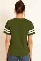 Round Neck Solid T-Shirt for Women 