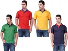 Polo Solid T-shirts for Men, Pack of 4 