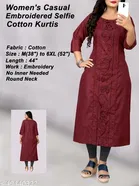 Floral Embroidered A-line Kurti for Women 