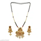 Alloy Mangalsutra with Earrings for Women (Multicolor, Set of 1)