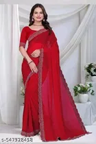 Georgette Saree for Women, Red 