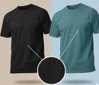 Polyester Round Neck T-shirt for Men, Multicolour, Pack of 2 