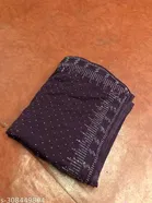 Chiffon Solid Saree For Women, Purple