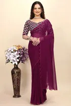 Georgette Woven Design Saree for Women 