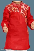 Floral Cotton Kurta Set for Boys 