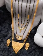 Combo of 4 Pcs Mangalsutras with Earrings Set for Women 