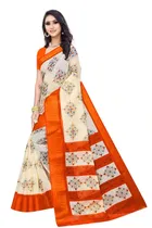 Linen Ethnic Motif Saree for Women 